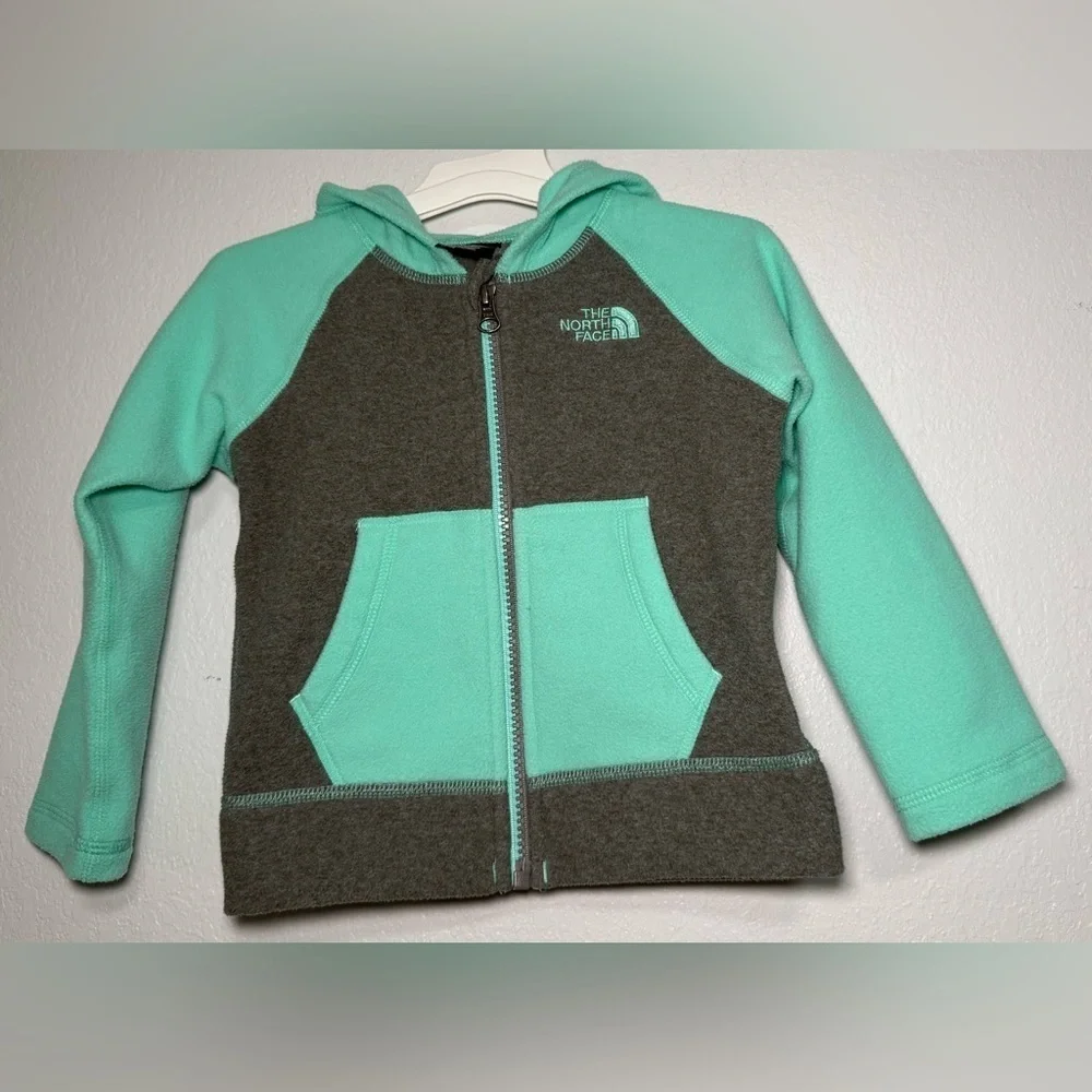 The North Face 2T Toddler mint/gray Jacket hoodie